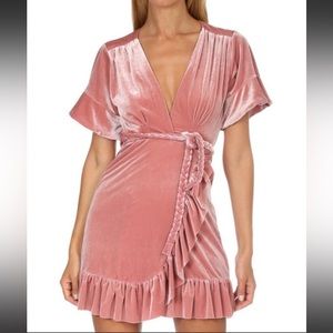 MISA Los Angeles pink velvet dress